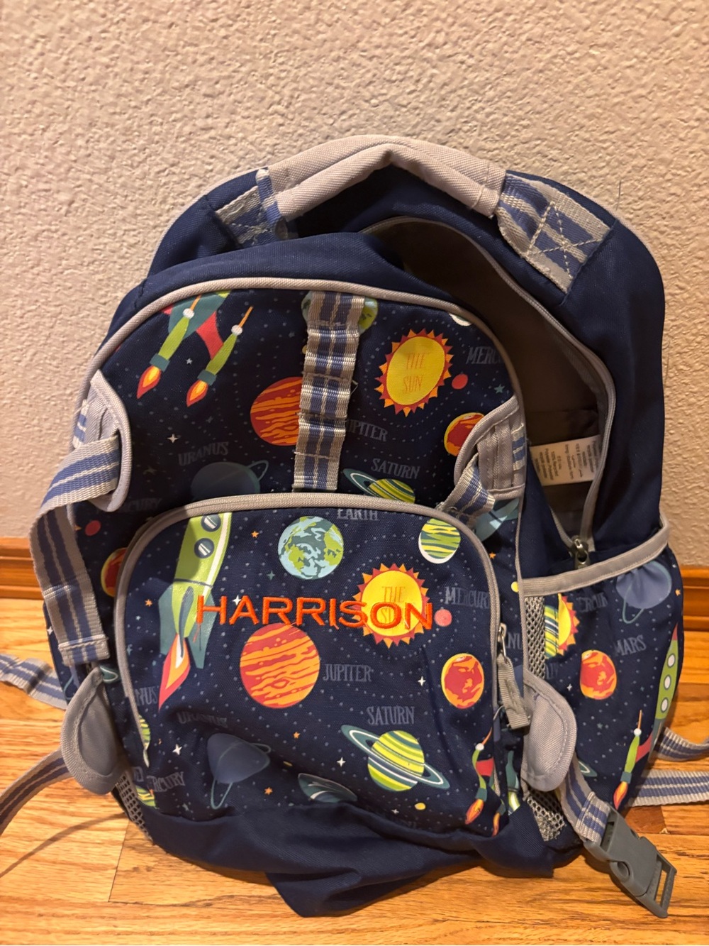 Pottery Barn Kids Space Rocket Backpack - Navy Blue - Personalized with Harrison
